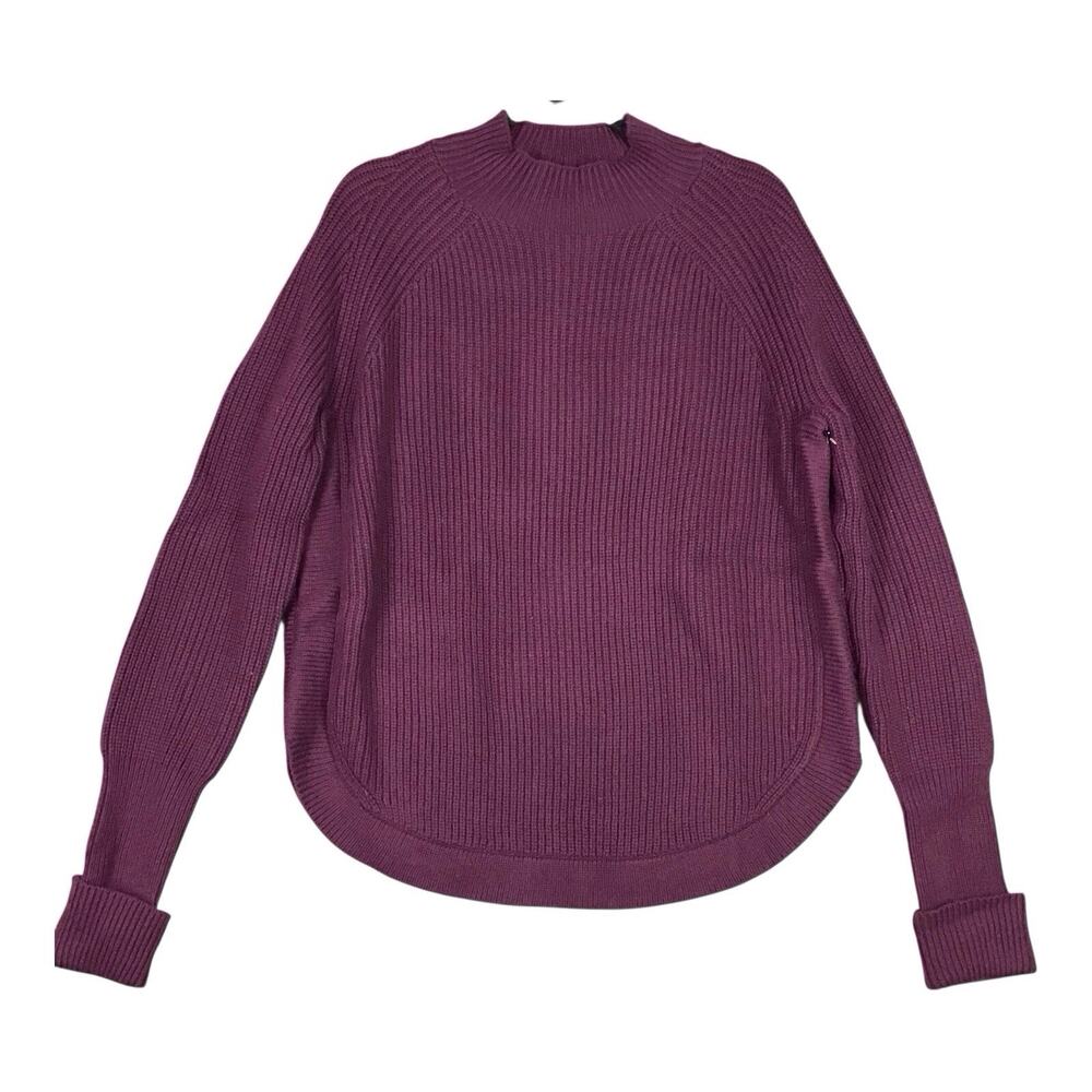 Treasure & Bond Women’s Large Purple Chunky Knit Mock Neck Sweater